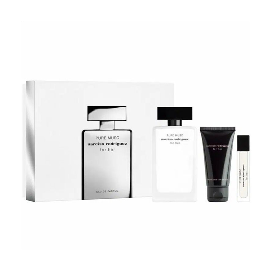 Парфумований набір жіночий Narciso Rodriguez Pure Musc For Her (парфумована вода, 100 мл + лосьйон, 50 мл + парфумована вода, 10 мл)